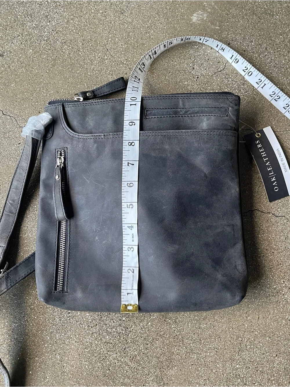 Oak Leather Crossbody Bag with Zip Accent and iPhone pocket. New with Tags.